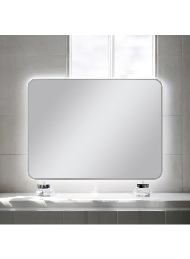 Aqua Drop Rectangular Plain Bathroom Mirror Silver 50 x 70 cm DWNM5070SRF-BS - Image 2